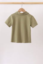 Camel Pumpkin Embroidery Button Down Shirt
