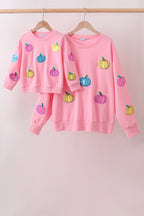 Pink Pumpkin Sequin Mom&me Top