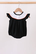 Black Pumpkin cat Embroidery Ruffle Bubble