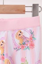 Pink princess stripe bamboo pajama set