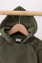 Green Fleece Bow Coat