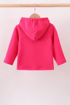 Magenta Fleece Bow Coat