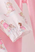 Pink all day adventure ruffle pants set