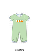 Green Pumpkin Embroidery Romper