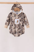 Camouflage duck embroidery hoodie bubble