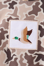 Camouflage duck embroidery hoodie bubble