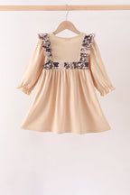 Camouflage duck embroidery ruffle dress