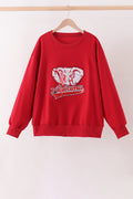 Red Alabama sequin mom top