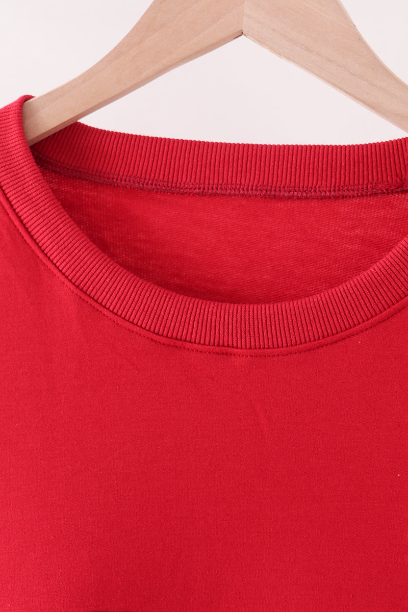 Red Alabama sequin mom top