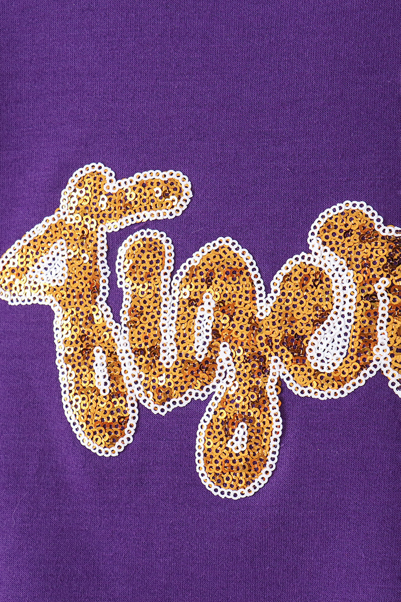LSU tiger sequin twirl skorts set