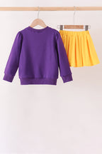 LSU tiger sequin twirl skorts set