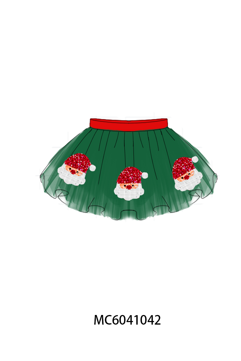 Forest Santa Sequin Skort