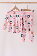 Pink Christmas Tree Bamboo Mom&me Pajama Set