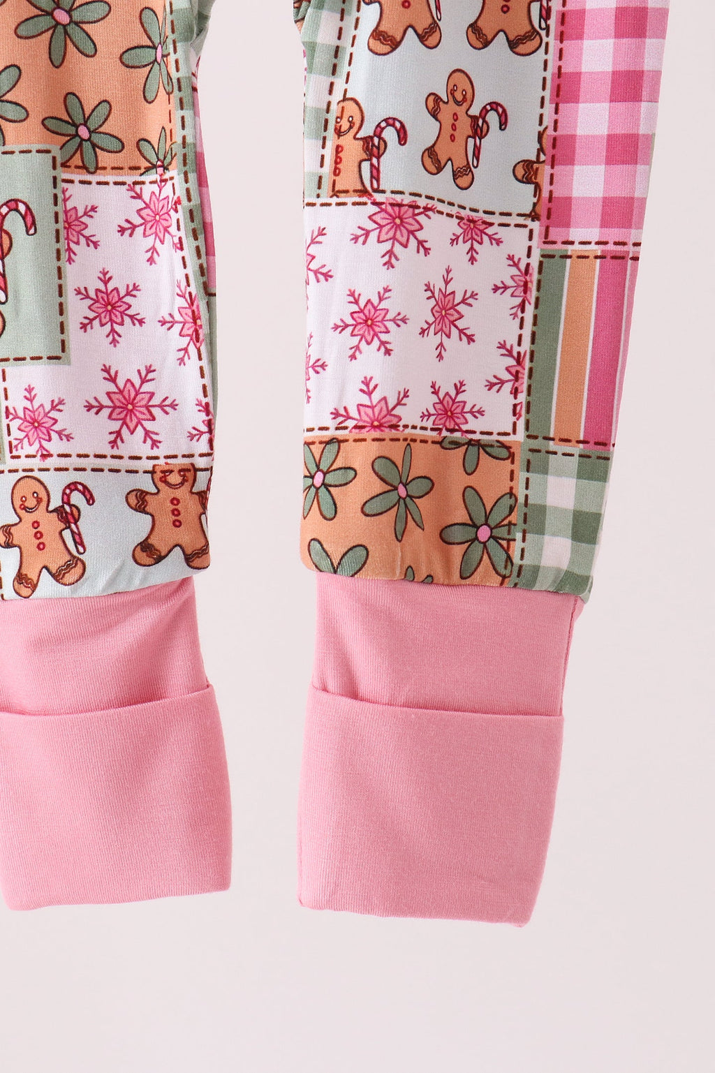 Pink Gingerbread Checkered Bamboo Romper