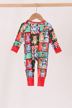 Red christmas bluey bamboo romper
