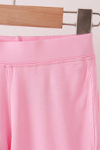 Pink princess print bamboo pants set