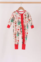 Red christmas toy story ruffle bamboo romper