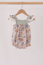 Pumpkin Embroidery Ruffle Bubble