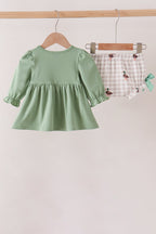 Green Duck guack guack Ruffle Gingham Bloomer Set