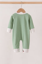Green Duck guack guack Embroidery Romper