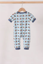 Blue mallard duck embroidery romper