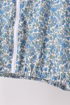 Teal floral print mom&me skorts set