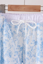 Blue floral print mom&me pants set