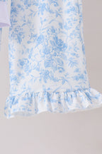 Blue floral print mom&me pants set