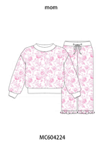 Pink floral print mom&me pants set