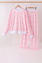Pink floral print mom&me pants set