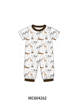 Brown zoo animal romper