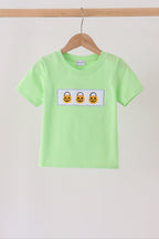 Green Jack-O-Lantern embroidery top