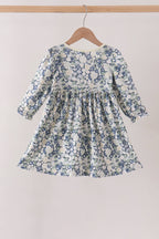 Vintage Floral Smocked Ruffle Dress