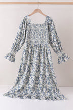 Vintage Floral Smocked Mom Dress