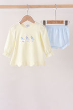 Beige goose embroidery bloomer set