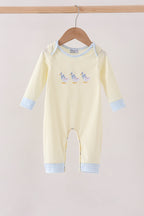 Beige goose embroidery romper