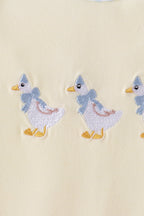 Beige goose embroidery romper