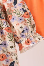 Coral floral smocked bloomer set