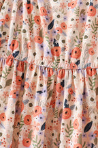 Coral floral tiered mom dress