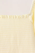 Cream smocked mom tiered dress