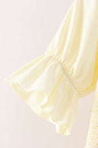 Cream smocked mom tiered dress