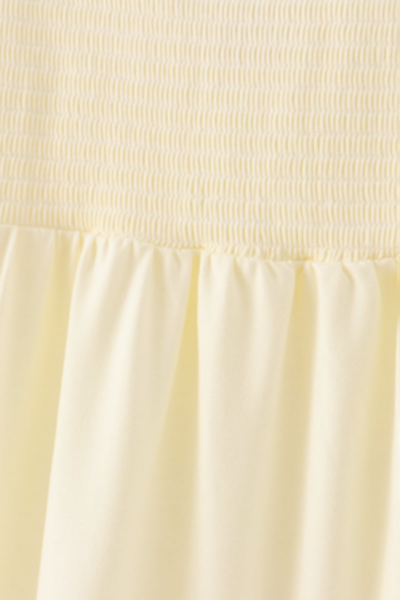 Cream smocked mom tiered dress