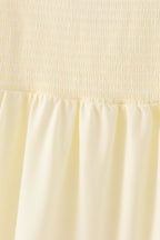 Cream smocked mom tiered dress