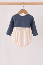 Navy sweet as pie embroidery gingham bubble