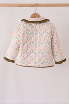 Sage floral ruffle jacket