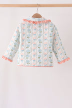 Blue hydrangea ruffle jacket