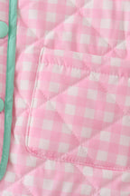 Pink hydrangea gingham ruffle jacket