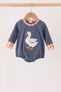 Navy goose applique bubble