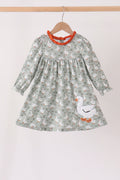 Grey goose applique ruffle dress