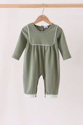 Green Solid Romper